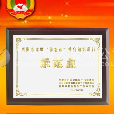 2015年3月：中共貴陽(yáng)市委表彰先進(jìn)獎(jiǎng)牌高檔鈦金獎(jiǎng)牌定制