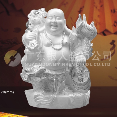 盤龍佛純銀擺件、純銀佛像、純銀佛教用品佛教禮品