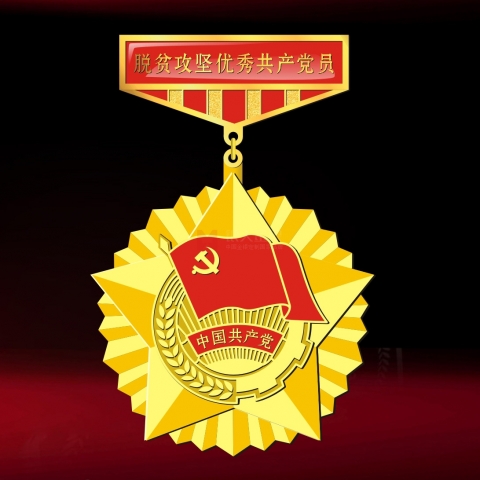 安康定制  脫貧攻堅(jiān)優(yōu)秀黨共產(chǎn)黨員獎(jiǎng)?wù)聞渍陋?jiǎng)牌