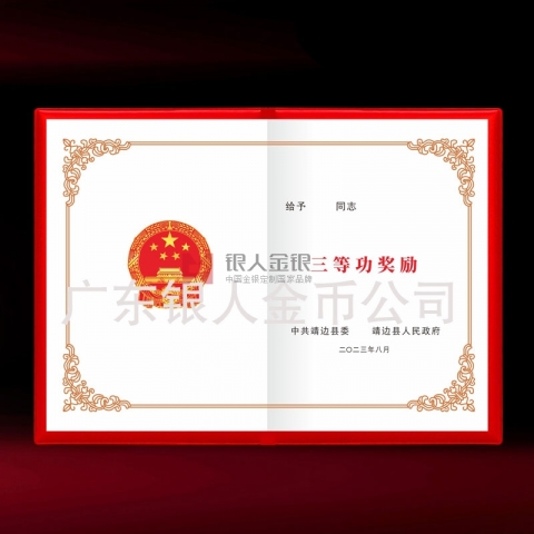 中共陜西榆林靖邊縣委公務(wù)員獎(jiǎng)勵(lì)證書(shū)定制