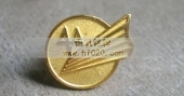 廣東省對外友好協(xié)會會徽,鍍金金屬胸針