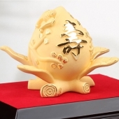 純金壽桃定制黃金壽桃，絨沙金壽桃，千足鑄金壽桃