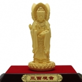 純金觀音、千足鑄金觀音擺件、絨沙金觀音佛像