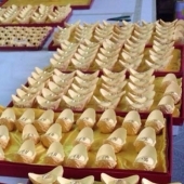 黃金元寶定制，純金元寶定做，制作千足金金元寶