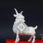 銀羊送福純銀擺件、電鑄擺件、純銀工藝禮品