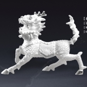 純銀麒麟擺件、吉祥瑞意麒麟純銀擺件