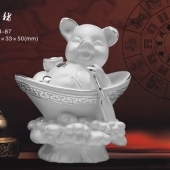 純銀生肖豬擺件、設計定做純銀工藝品擺件、純銀禮品定制