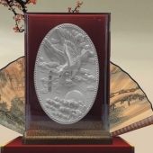 大展鴻圖銀質(zhì)紀念盤定制、定做銀質(zhì)純銀盤訂做