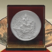 觀音賜福銀質(zhì)紀念盤制作、制做純銀銀盤