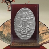 南海觀音純銀紀念銀盤定制、制作紀念銀盤