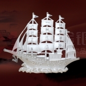 前程萬(wàn)里滿(mǎn)載而歸純銀帆船擺件禮品定購(gòu)個(gè)性定制定做