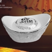 招財(cái)進(jìn)寶銀元寶制作、純銀銀元寶定制、定做純銀銀元寶