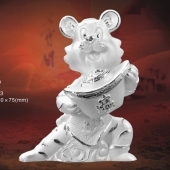 抱財(cái)虎純銀擺件