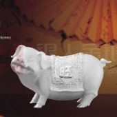 福財(cái)兩旺豬純銀擺件