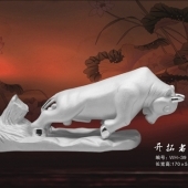 開(kāi)拓牛純銀擺件