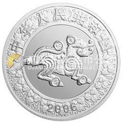 2006中國丙戌（狗）年生肖紀(jì)念幣1公斤圓形銀質(zhì)紀(jì)念幣