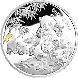 中國熊貓金幣發(fā)行30周年金銀紀念幣5盎司圓形銀質紀念幣