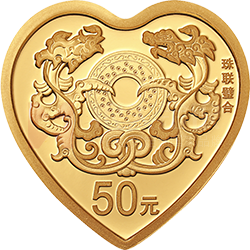 2019吉祥文化金銀紀念幣3克心形金質(zhì)紀念幣